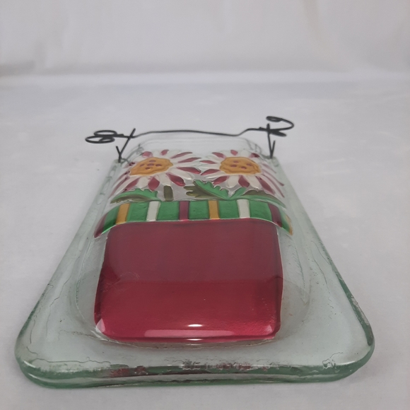 Fused Glass Hanging Pocket Flower Vase - Picture 4 of 9